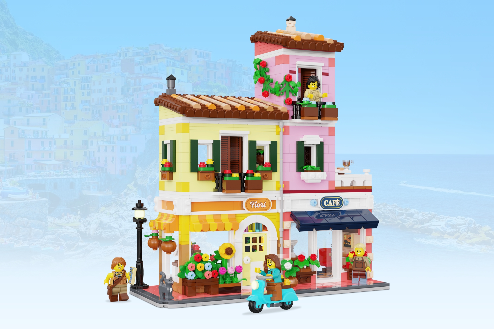lego bricklink series 2 italian flower ship and cafe beema