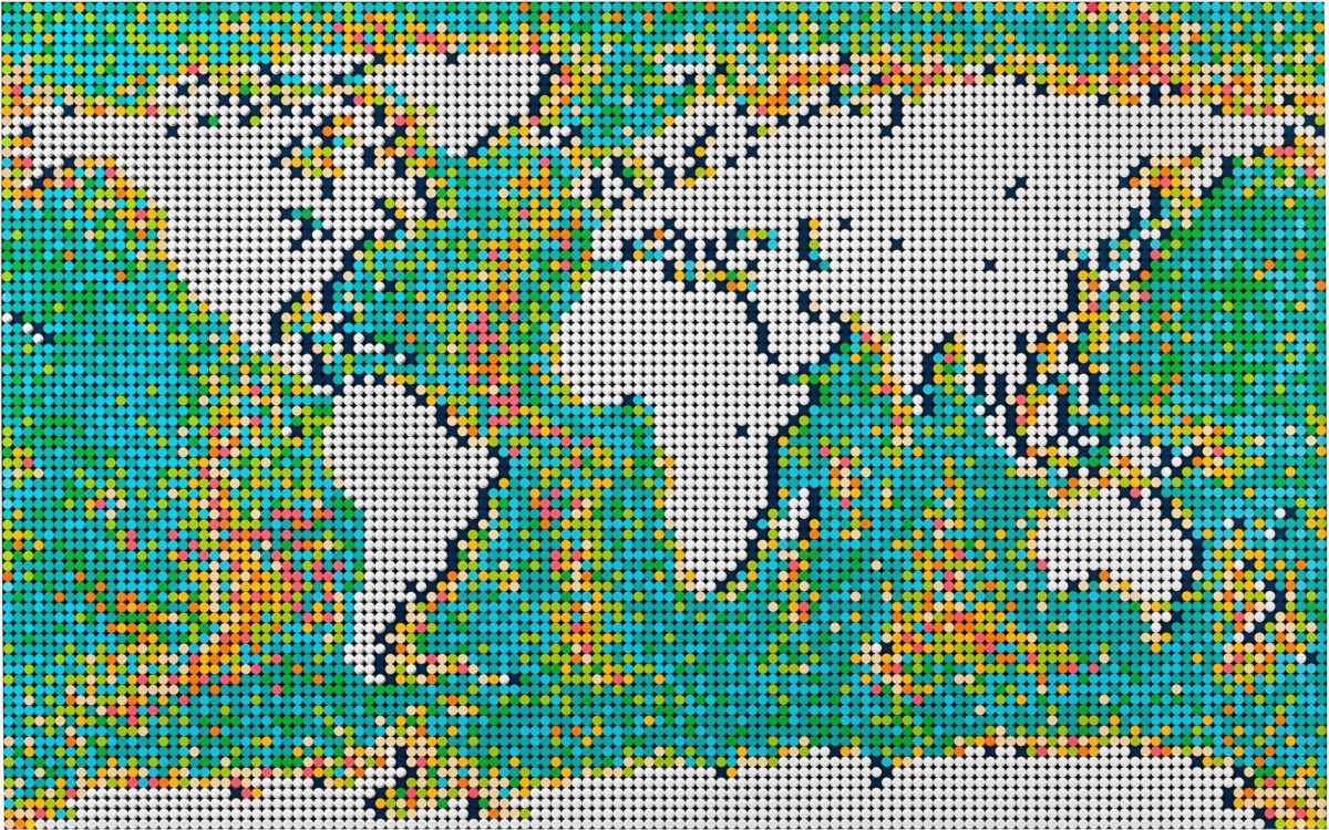 31203 World Map Art colourful