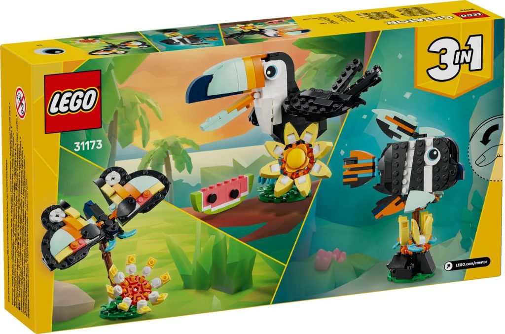 LEGO Creator 3 in 1 31173 Tropical Toucan box back 1024x677