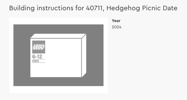 LEGO 40711 Hedgehog Picnic Date GWP