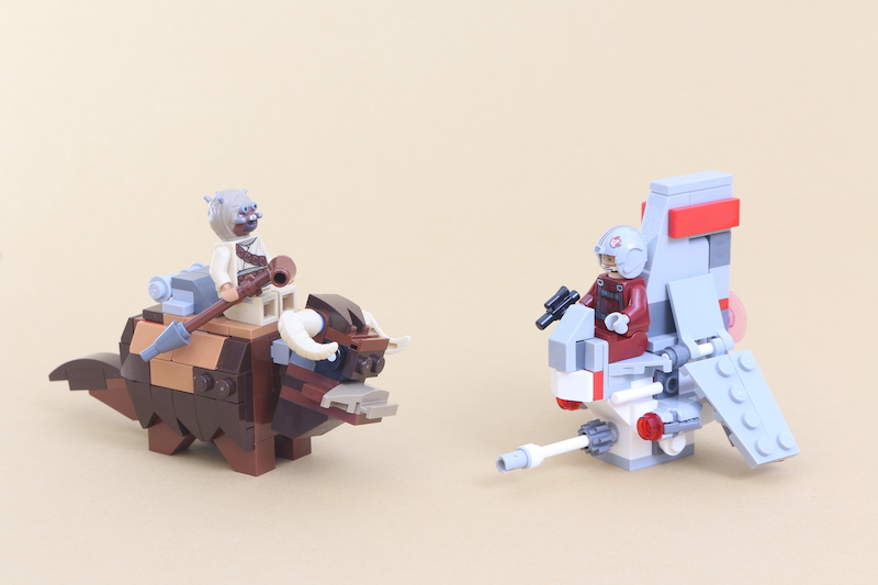 LEGO Star Wars Microfighters 75263 Resistance Y wing 75264 Kylo Ren’s Shuttle and 75265 T 16 Skyhopper vs Bantha review 35