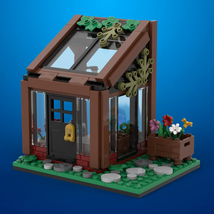 LEGO Ideas Test Lab Greenhouse Vignette