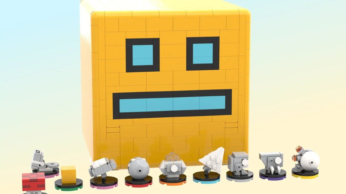 LEGO Geometry Dash model remixes Super Mario set design
