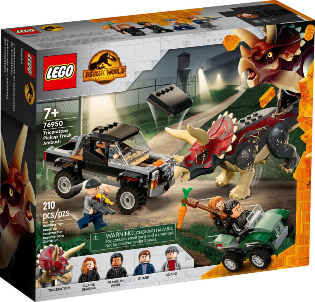 LEGO Jurassic World 76950 Triceratops Pick up Truck Ambush 1 1024x981