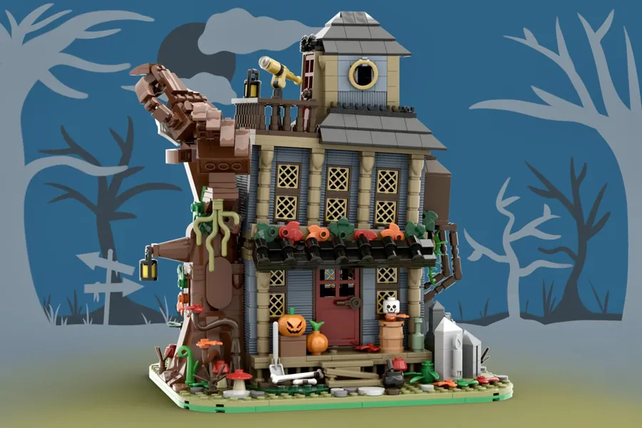 LEGO Ideas Fortnite vs Halloween Challenge Ooky Spooky Crooked House