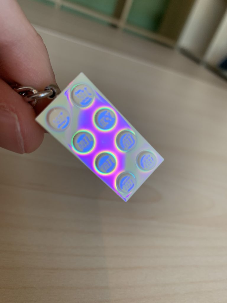 LEGO brick metallic and iridescent keychains review 12
