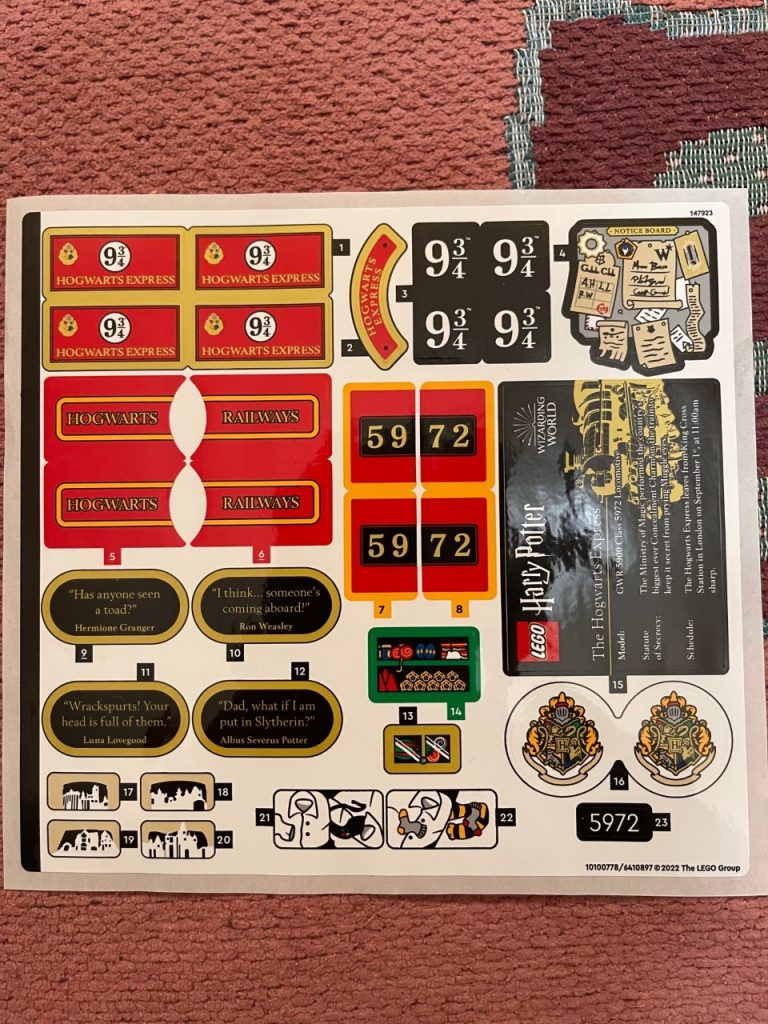 LEGO Harry Potter 76405 Hogwarts Express Collectors Edition stickers 768x1024
