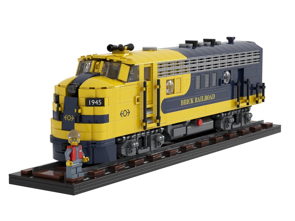 lego bricklink series 8 Brick Railroad Diesel Electric Locomotive A Unit fan design 1 1024x768