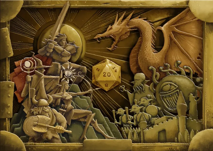 Epic Battle Relief Painting