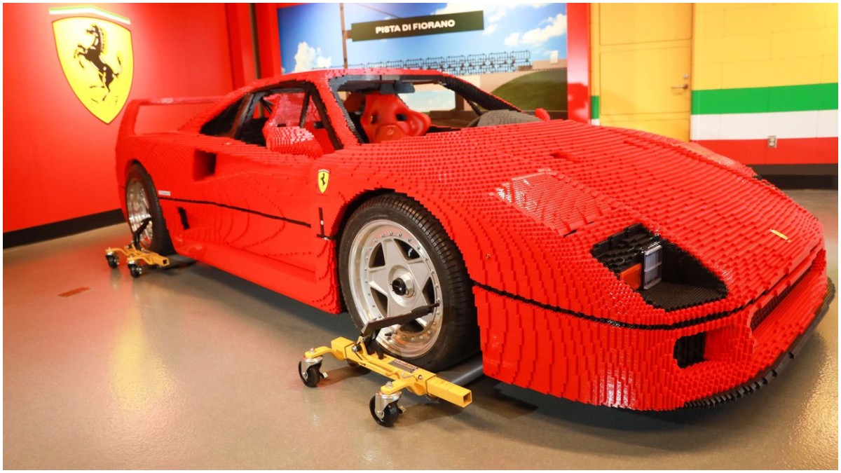 A giant LEGO Ferrari can be seen at LEGOLAND California