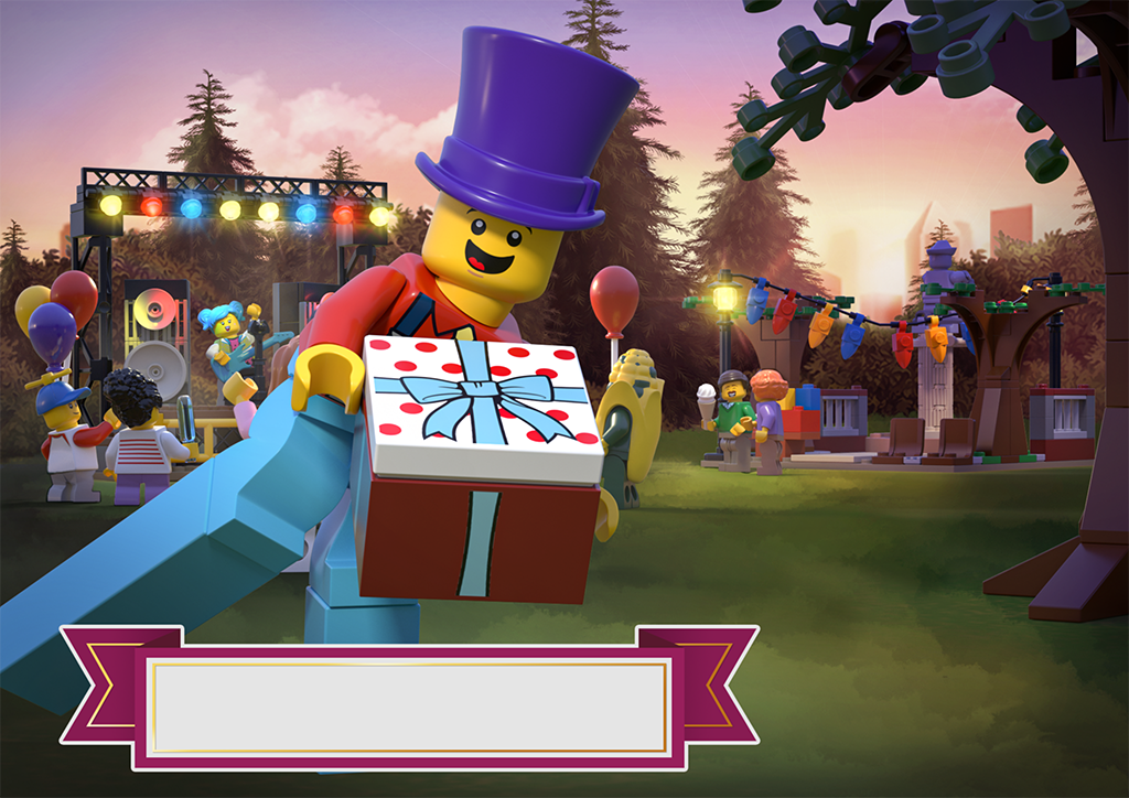 LEGO VIP postcards coty background