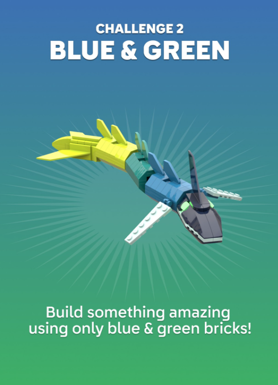 LEGO BrickLInk 25 Days of Building Blue Green challenge