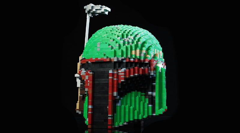 This massive LEGO Star Wars Boba Fett helmet is as big as the real thing