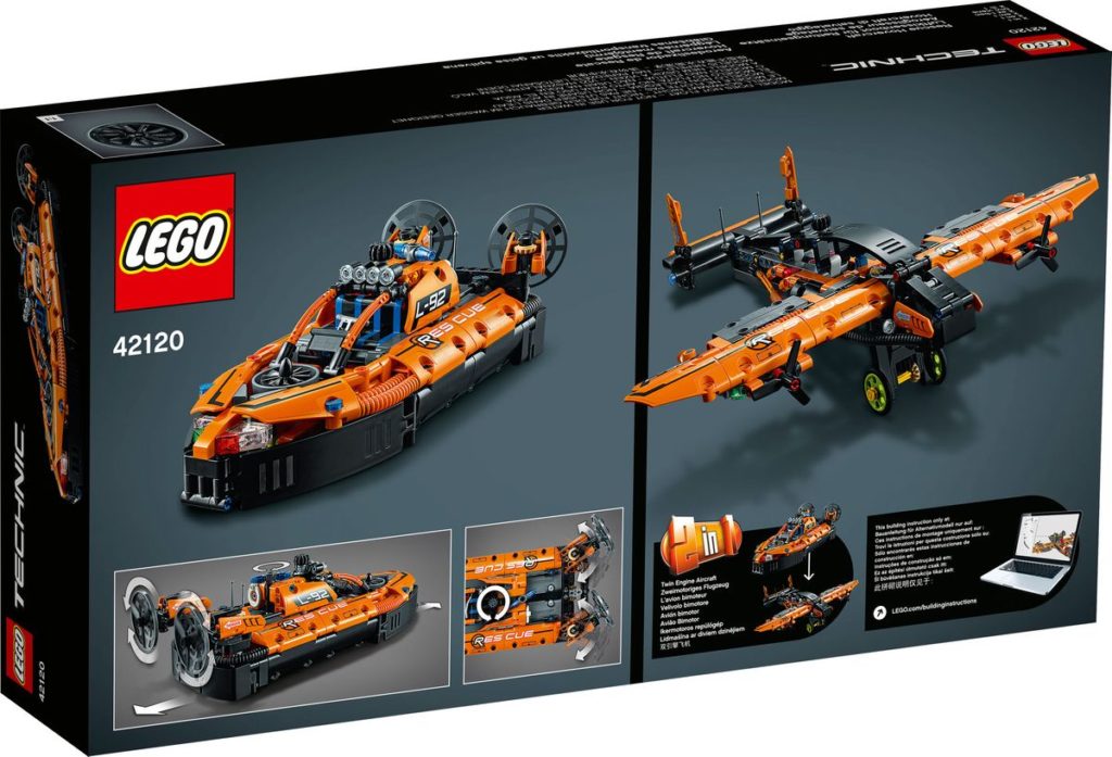 lego 42120 Rescue Hovercraft back of box