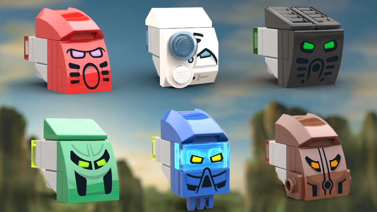Make a team of LEGO GWP BIONICLE figures with free mask designs