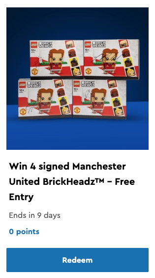 Signed LEGO BrickHeadz 40541 Manchester United Go Brick sweepstake