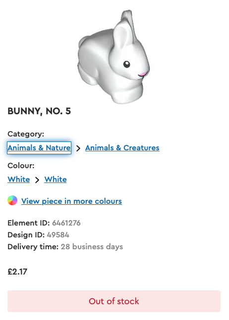 LEGO Pick a Brick Bunny