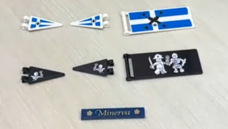 lego bricklink series 7 privateer frigate fortuna flags