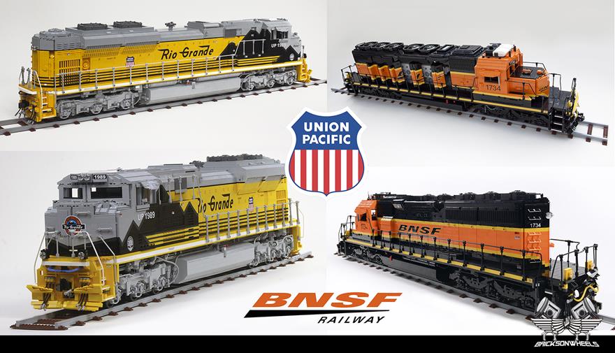 LEGO Union Pacific Trains by Bricksonwheels